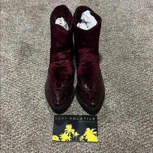 Very Volatile Deep Red Western Boots